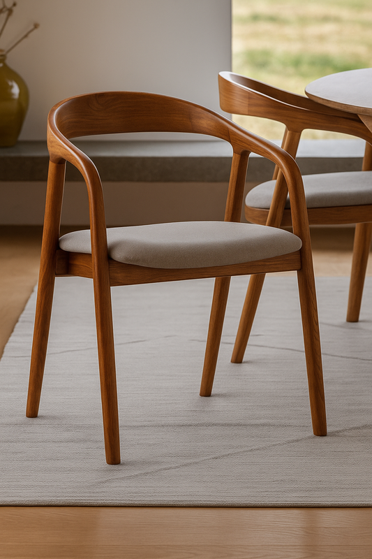 Suryavanshi Sheesham Wood Upholstered Dining Chairs (Customized fabric available)