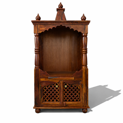 Pavittra Wooden Temple for Home Mandir with Storage