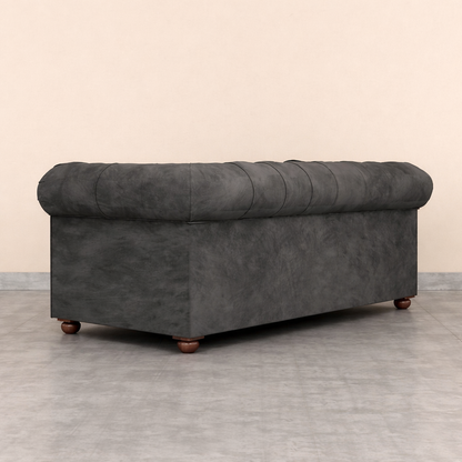 CHESTERFIELD 2 Seater Sofa (Velvet, Grey)