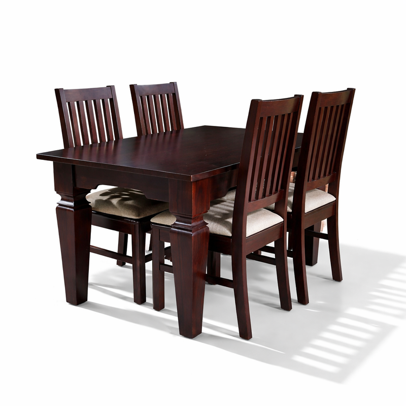 Suryavanshi Sheesham Wood Dining Table With 4 Cushion Sheet Chair