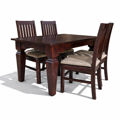 Suryavanshi Sheesham Wood Dining Table With 4 Cushion Sheet Chair