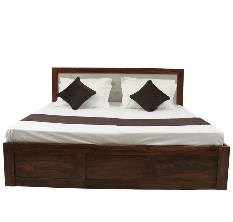 Suryavanshi Solid Sheesham Wood Queen / King Size Bed with Storage & Headboard