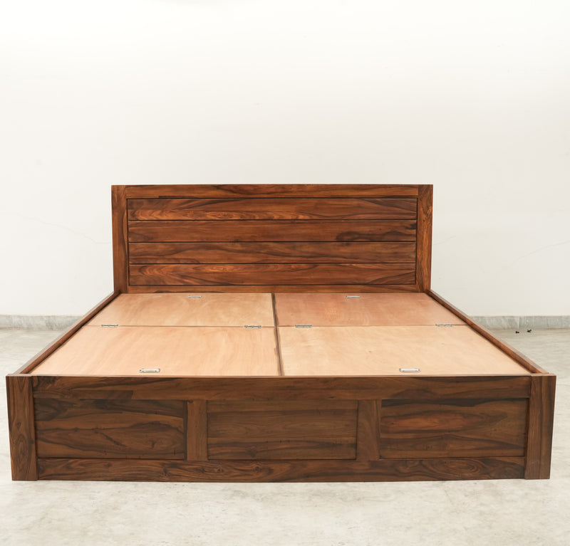 Suryavanshi Solid Sheesham Wood Queen/King Size Bed with Storage & Headboard