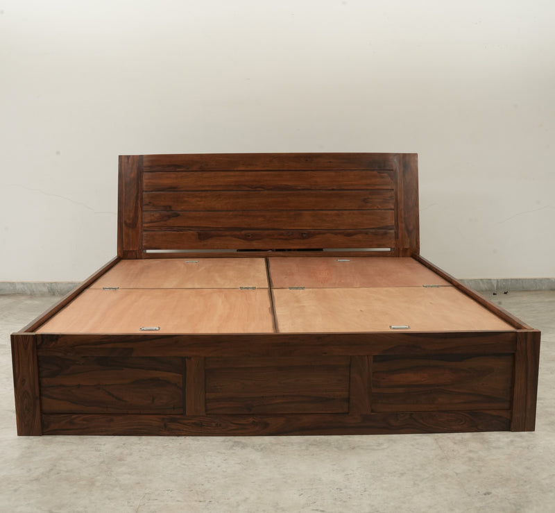 Suryavanshi Solid Sheesham Wood Queen/King Size Bed with Storage & Headboard