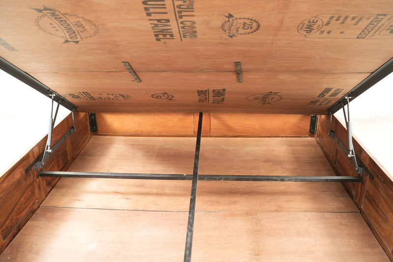 Suryavanshi OTTOMAN  Solid Sheesham Wood Storage Bed with Hydraulic Lift & Manual