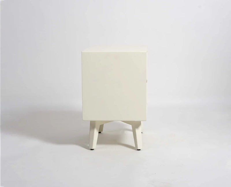 Suryavanshi Solid Wood Bedside Table - Frosty White