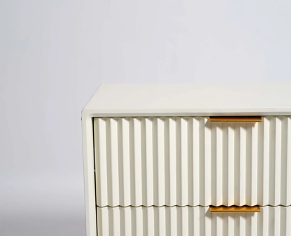 Suryavanshi Solid Wood Bedside Table - Frosty White