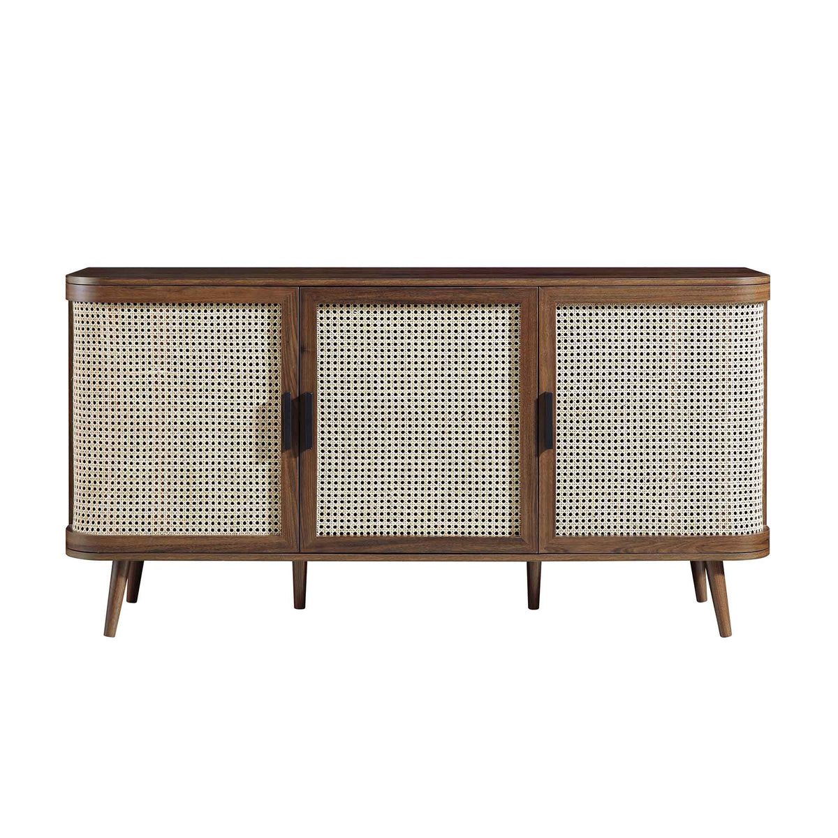 Abby Mango Wood Sideboard Cabinet with Cane Doors