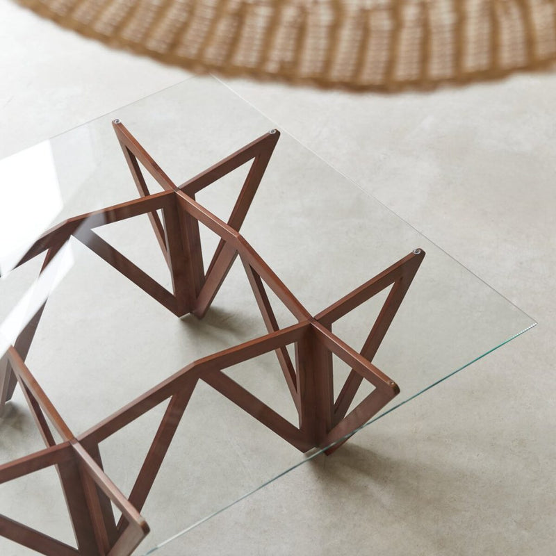 Suryavanshi Sheesham Wood Base, Glass Top Coffee Table (Glass Top-Square, W100 D100 H35 cm)