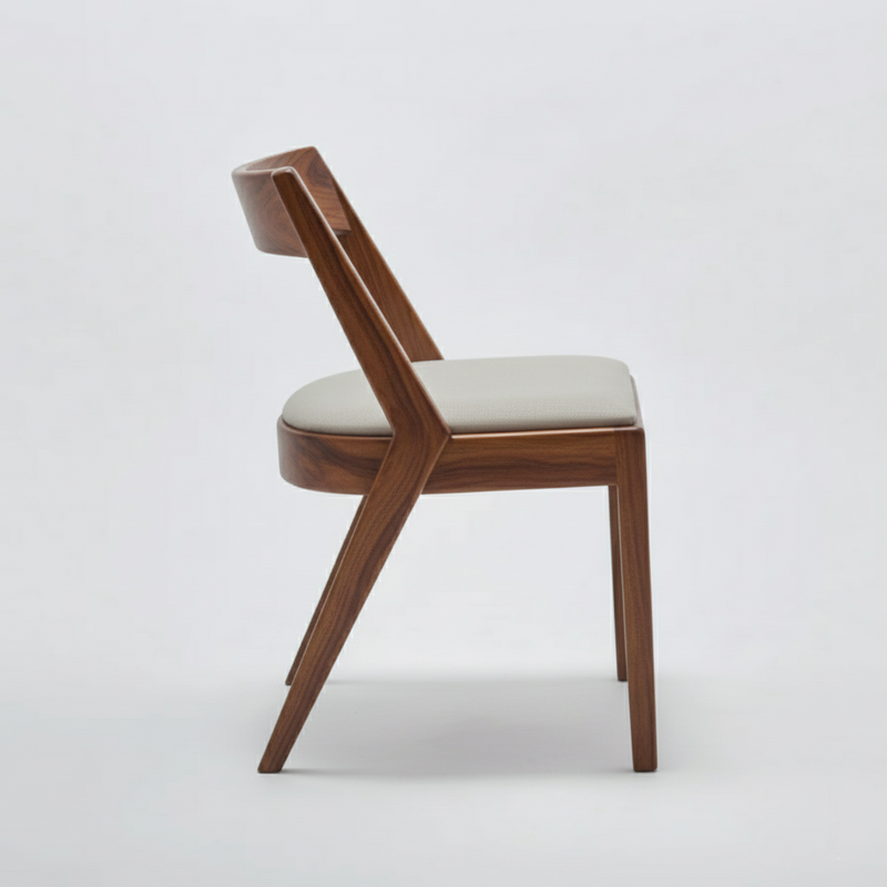 Suryavanshi Solid Sheesham Wood Dining Chair with Fabric Seat – Modern Armless Chair for Dining Room, Living Room & Café (Natural Finish)