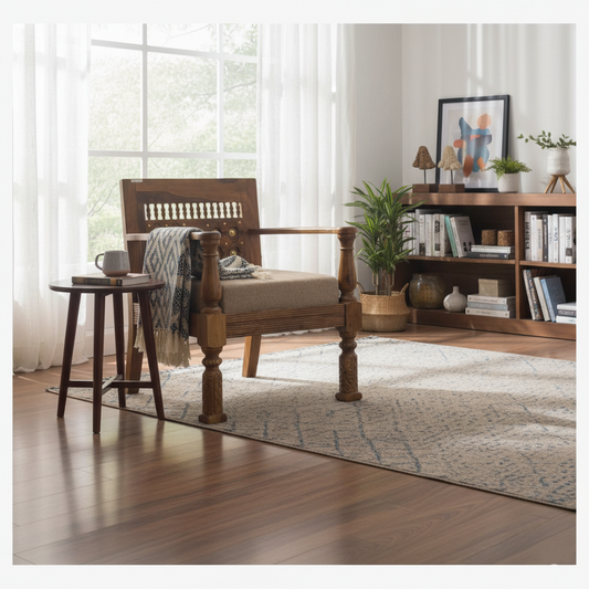 Suryavanshi Sheesham Wood With Brass Exquisite Craftsmanship - 1 Seater Sofa