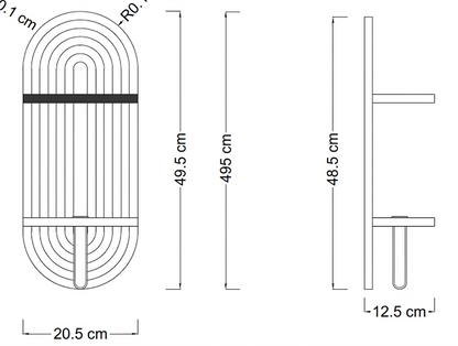 Suryavanshi Decorative Solid Wooden wall shelf with test tube vases