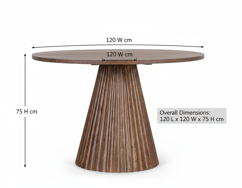 ORACLE RD Mango Wood 4-Seater Dining Table – Flat Walnut Finish