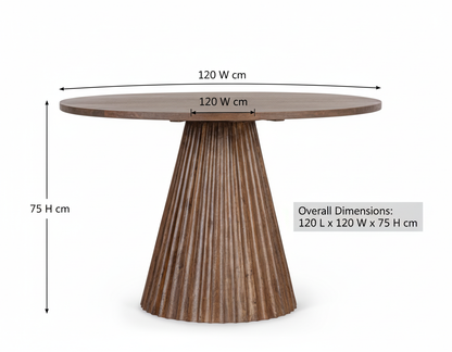 ORACLE RD Mango Wood 4-Seater Dining Table – Flat Walnut Finish