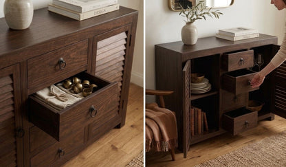 Suryavanshi Sheesham Wood 2-Door 4-Drawer Sideboard: A Beautiful Storage Solution for Your Home(W139*D45*H-86Cm)