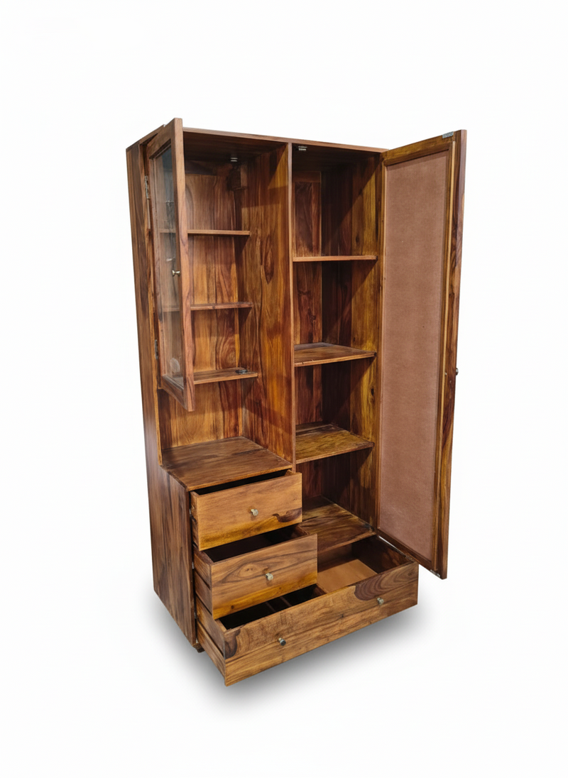 Sheesham Wood Dressing Table with Mirror & Storage Drawers – Elegant Bedroom Furniture