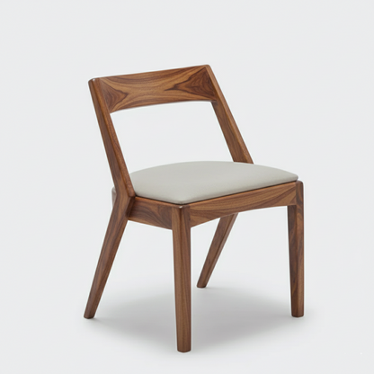 Suryavanshi Solid Sheesham Wood Dining Chair with Fabric Seat – Modern Armless Chair for Dining Room, Living Room & Café (Natural Finish)