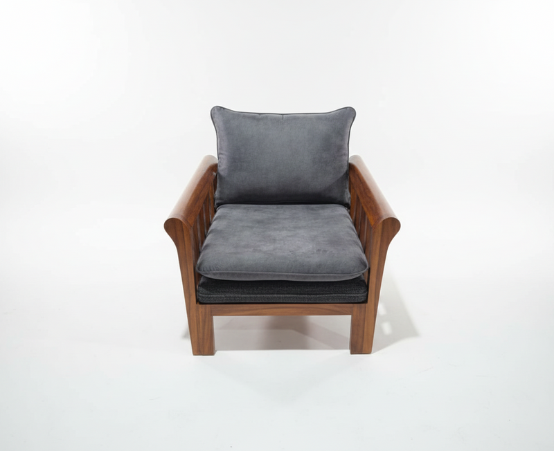 ZenComfort Sheesham Wood Single Seater Sofa