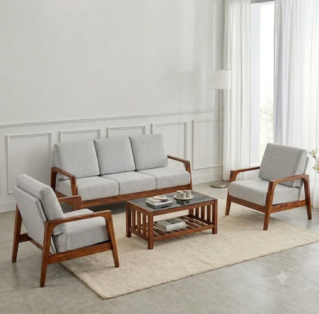 Mayfair Solid sheesham Wood Set - Grey