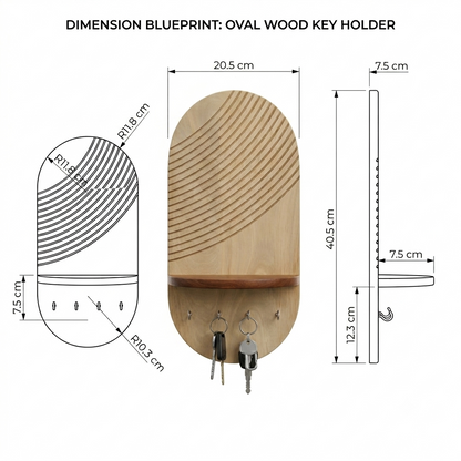 Suryavanshi Mango Wooden Wall Mounted Key Holder with Shelf