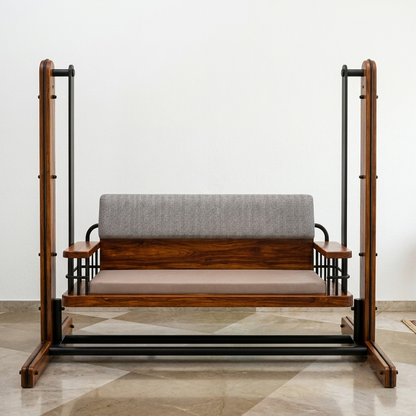 Maharaja Solid Sheesham Wood Swing Sofa with Premium Cushions & Metal Frame for Living Room, Balcony