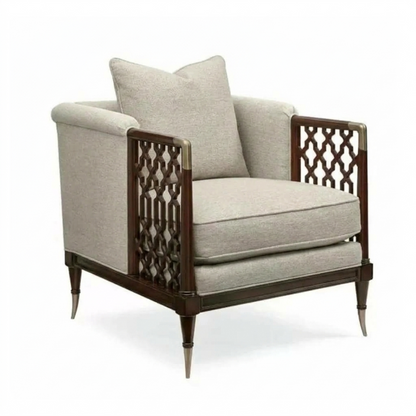 Aurelia Luxury Solid Wood Sofa Set with Premium Upholstery & Brass Work