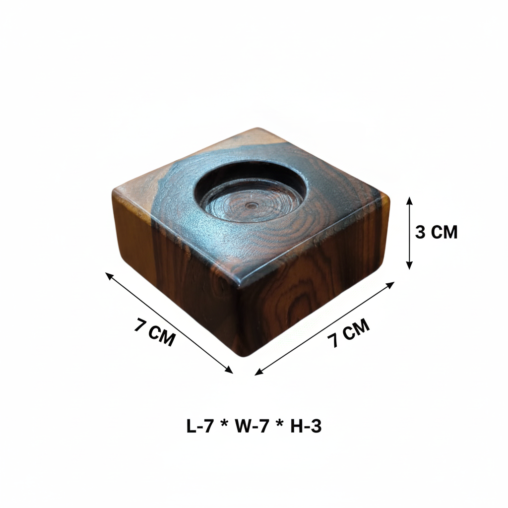 Wooden Set of 3 Candle Stands with Candles – Elegant Home & Festive Décor
