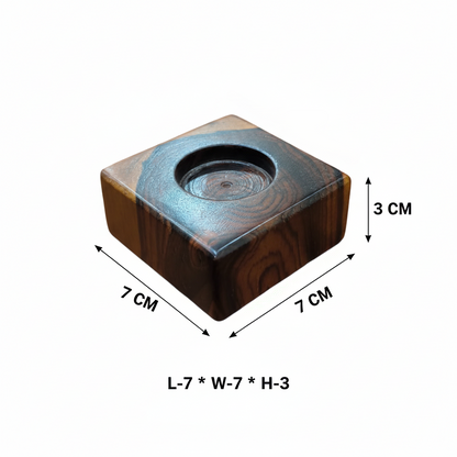 Wooden Set of 3 Candle Stands with Candles – Elegant Home & Festive Décor
