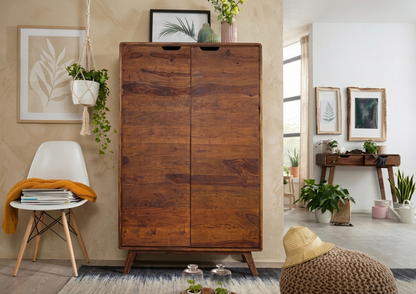 Suryavanshi Sheesham Wood Wardrobe with 6 Shelves – Spacious and Stylish Storage Solution for Your Bedroom (Sheesham Wood, W90 D40 H145 cm)