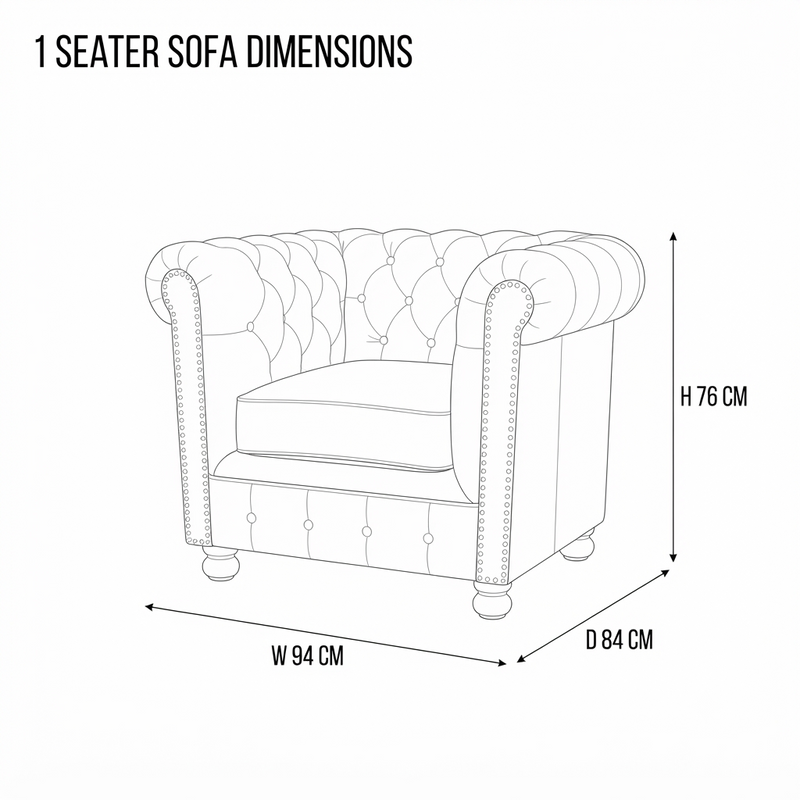 Suryavanshi Leatherette 1 Seater Sofa – Sleek and Stylish
