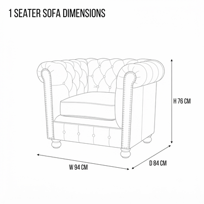 Suryavanshi Leatherette 1 Seater Sofa – Sleek and Stylish