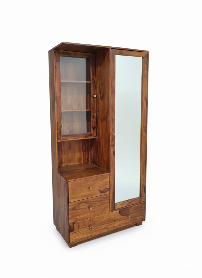 Sheesham Wood Dressing Table with Mirror & Storage Drawers – Elegant Bedroom Furniture
