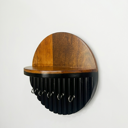Suryavanshi Solid Wood Wall Mounted Key Holder with Shelf