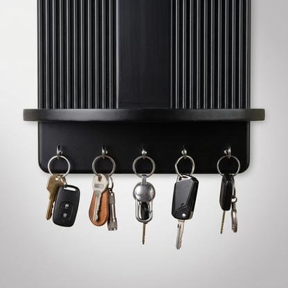 Suryavanshi Mango Wooden Wall Mounted Key Holder with Shelf
