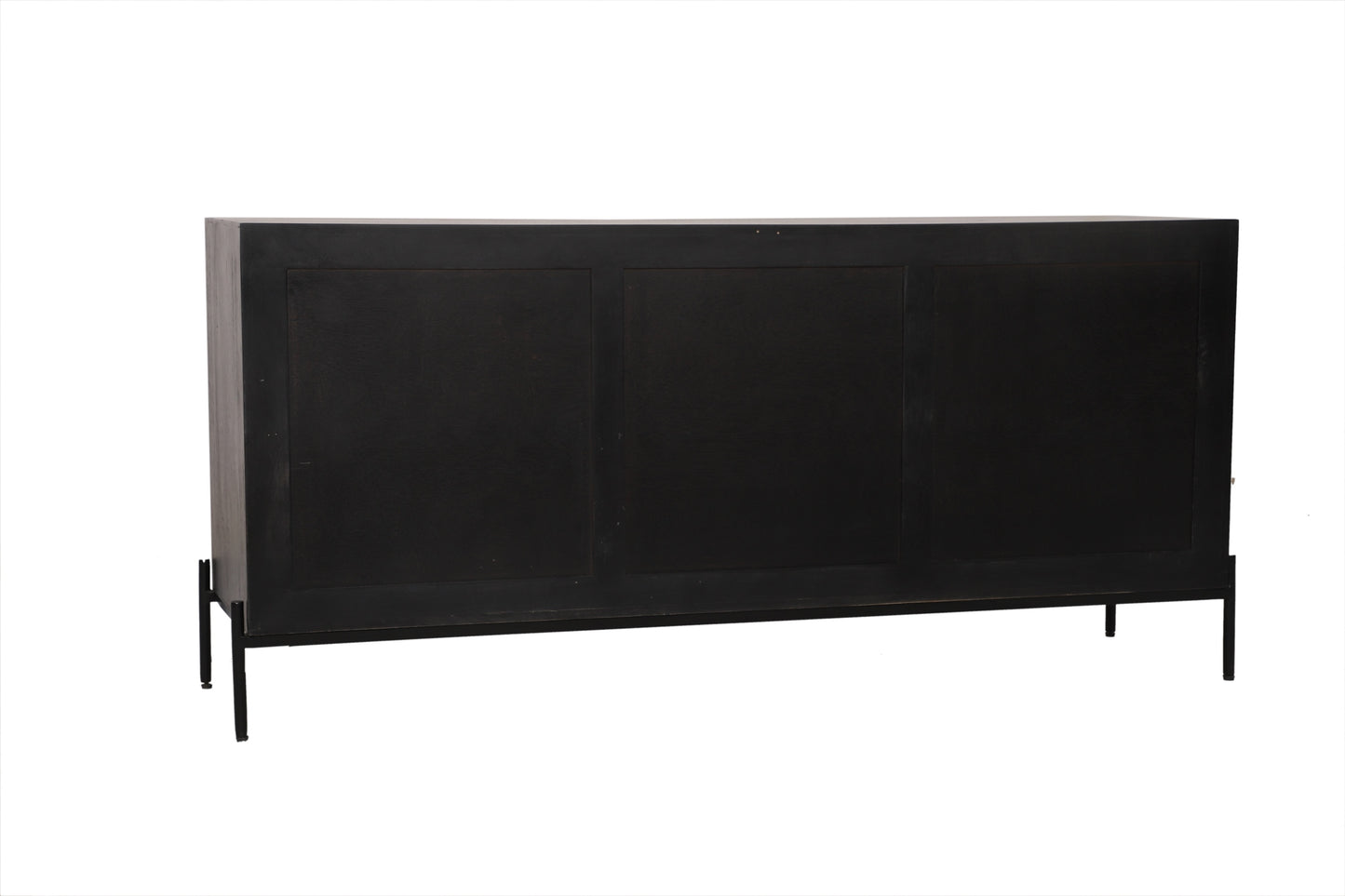 Suryavanshi Sheesham Wooden Sideboard Cabinet with Rattan Cane Doors for Living Room, Black, Sidebords Cabinet, Living Room Cabinet with Storage, Wooden Cabinet, 45D x 165W x 60H Centimeters