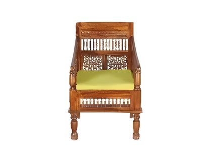 SURYAVANSHI Sheesham Wood Floral CNC Carving Cushioned Sofa – Available in 1, 2, and 3 Seater Sizes