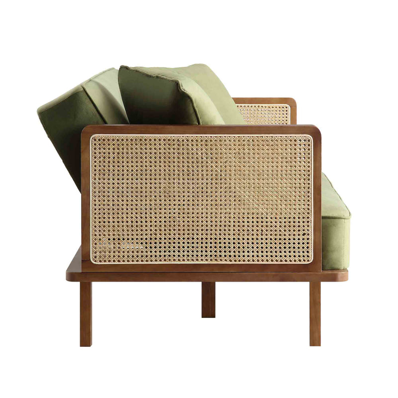 Suryavanshi Verde Nest Sofa Bed | Multi-Color Velvet Options: Moss Green, Oak & Beige, Black & Taupe