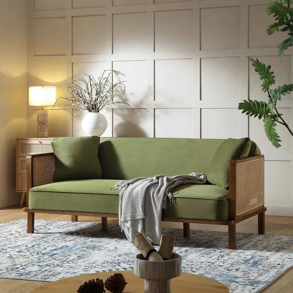 Suryavanshi Verde Nest Sofa Bed | Multi-Color Velvet Options: Moss Green, Oak & Beige, Black & Taupe