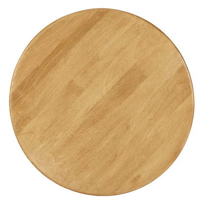 Suryavanshi Solid Mango Wood Round Coffee Table for Living Room – Mid-Century Modern Center Table with Geometric Base (Walnut Finish)