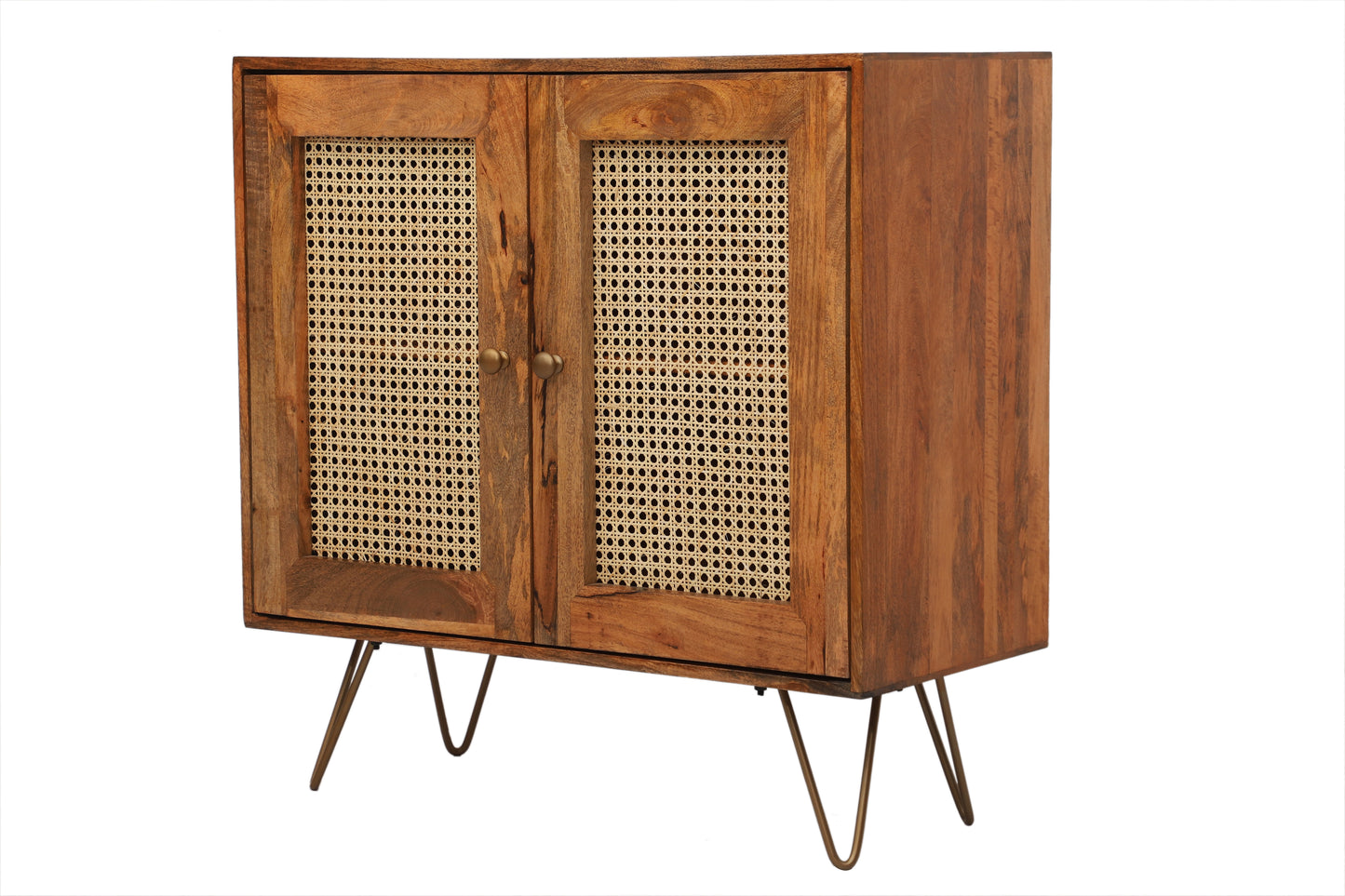 Suryavanshi Solid Wood Sideboard Cabinet with Cane 2 Door | Solid Wood Sideboard Cabinet | Cane Sideboard and Cabinet | Sideboard for Living Room | Natural Cane/Rattan Sideboard