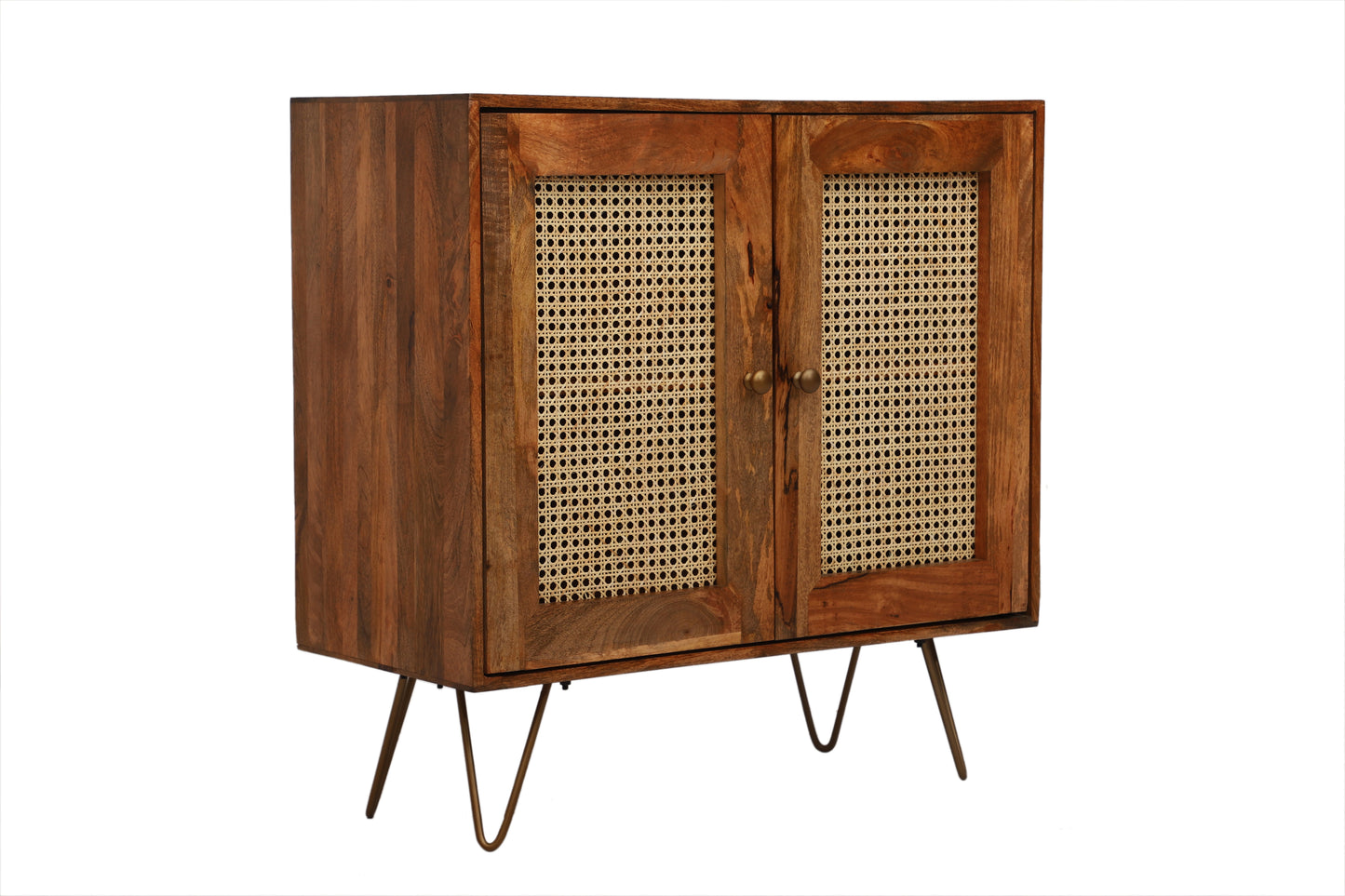 Suryavanshi Solid Wood Sideboard Cabinet with Cane 2 Door | Solid Wood Sideboard Cabinet | Cane Sideboard and Cabinet | Sideboard for Living Room | Natural Cane/Rattan Sideboard