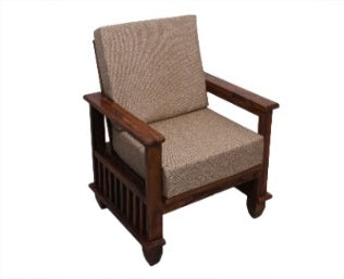 MAGAZINE Sheesham Wood Cushioned Upholstery Sofa
