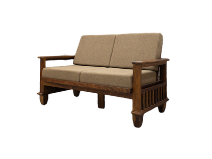 MAGAZINE Sheesham Wood Cushioned Upholstery Sofa