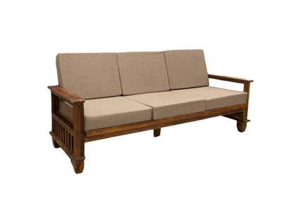 MAGAZINE Sheesham Wood Cushioned Upholstery Sofa