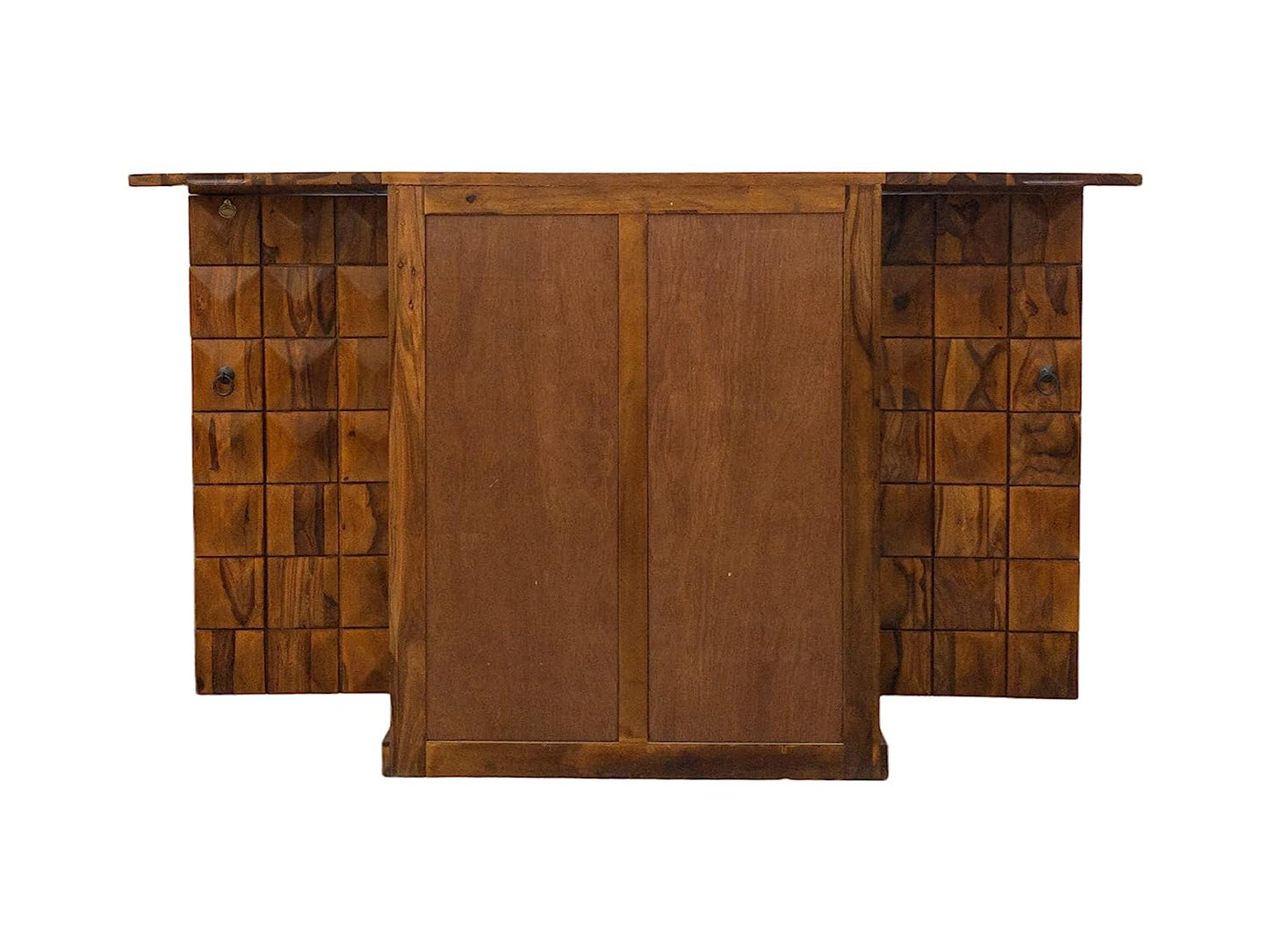 Sophisticated Suryavanshi Sheesham Wood Bar Cabinet with Diamond Pattern Doors