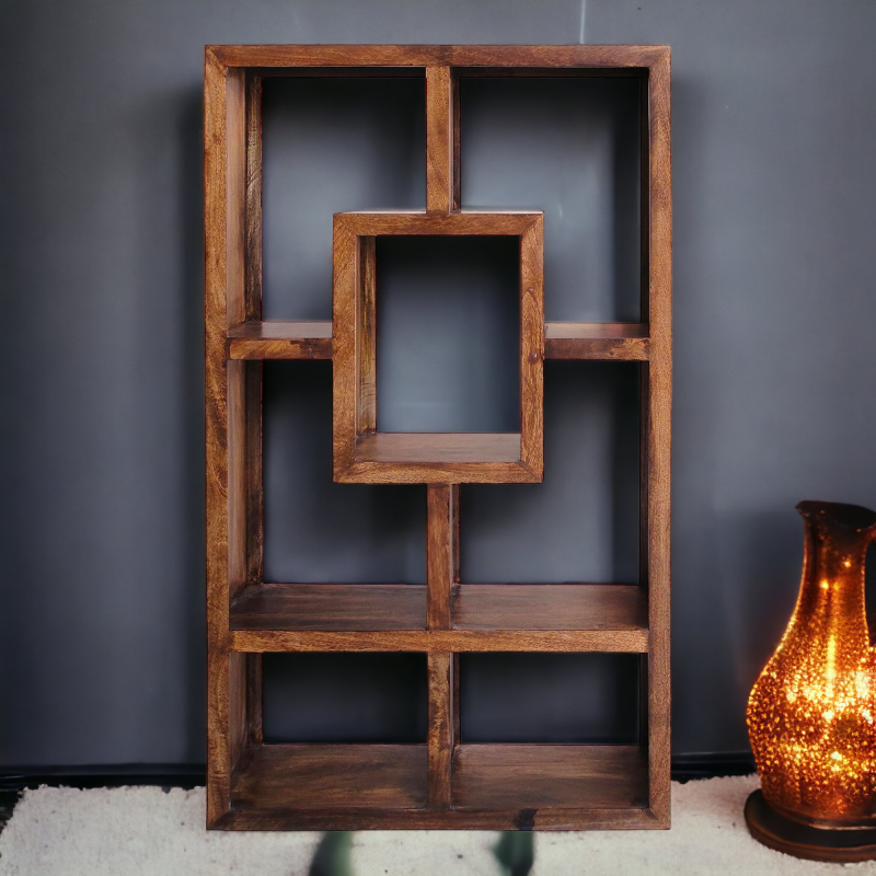 Suryavanshi Sheesham Wood Large Display Unit – Versatile Bookshelf (W100 x D35 x H175 cm)