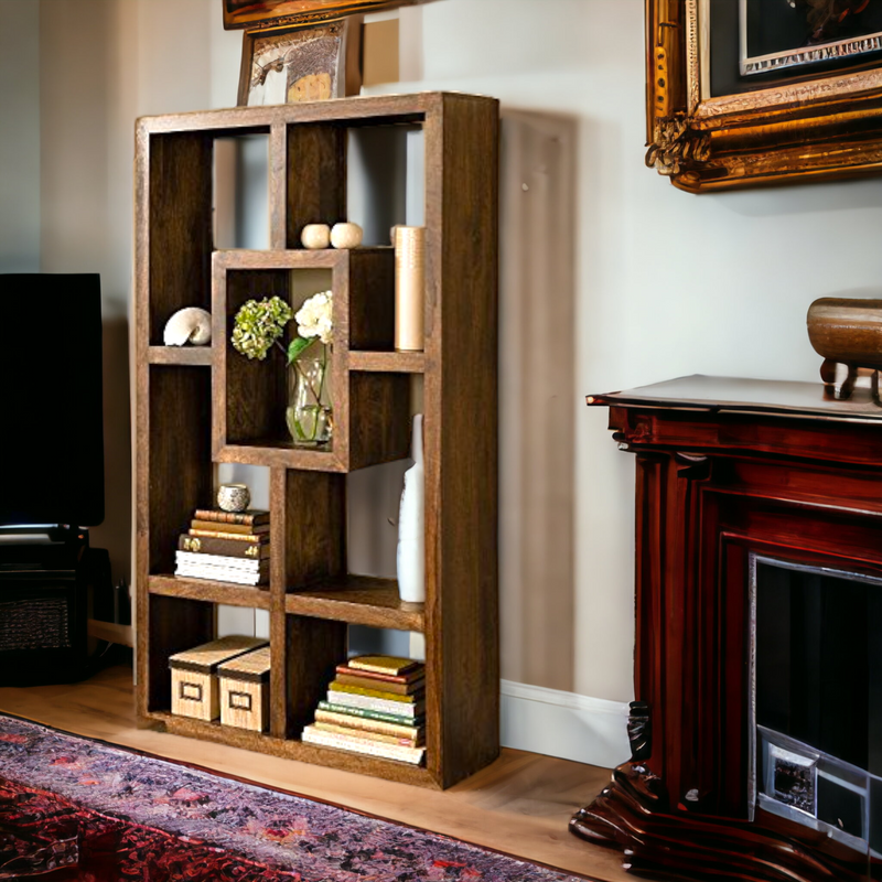 Suryavanshi Sheesham Wood Large Display Unit – Versatile Bookshelf (W100 x D35 x H175 cm)