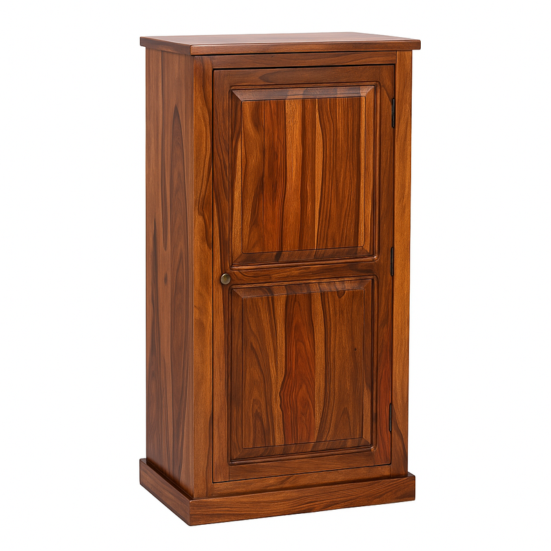Sheesham Wood 1-Door Shoe Rack with 6 Shelves