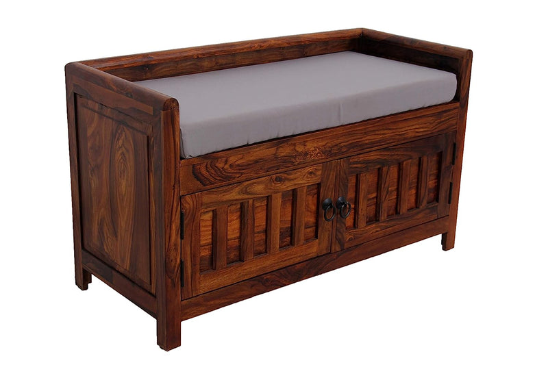 Suryavanshi Sheesham Wood Seating Shoe Rack – Stylish Entryway Organization