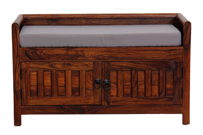 Suryavanshi Sheesham Wood Seating Shoe Rack – Stylish Entryway Organization